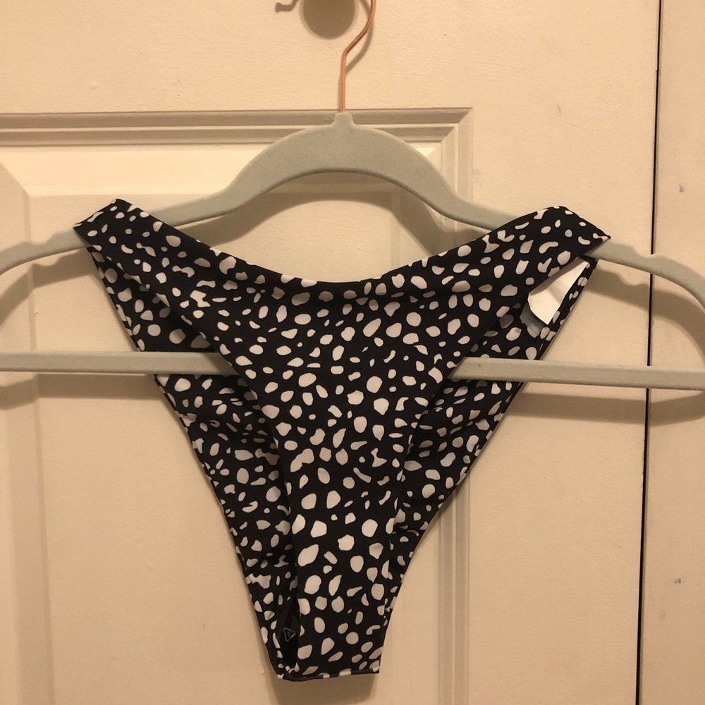 Black Spotted Brazilian Bikini Bottom